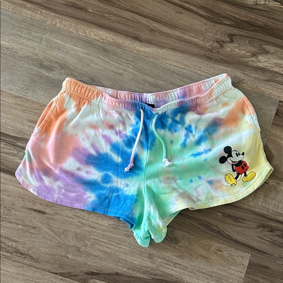 Disney Pants - Disney Pastel Tie-Dye Mickey Shorts - Pink, Orange, Blue, Green, Purple
